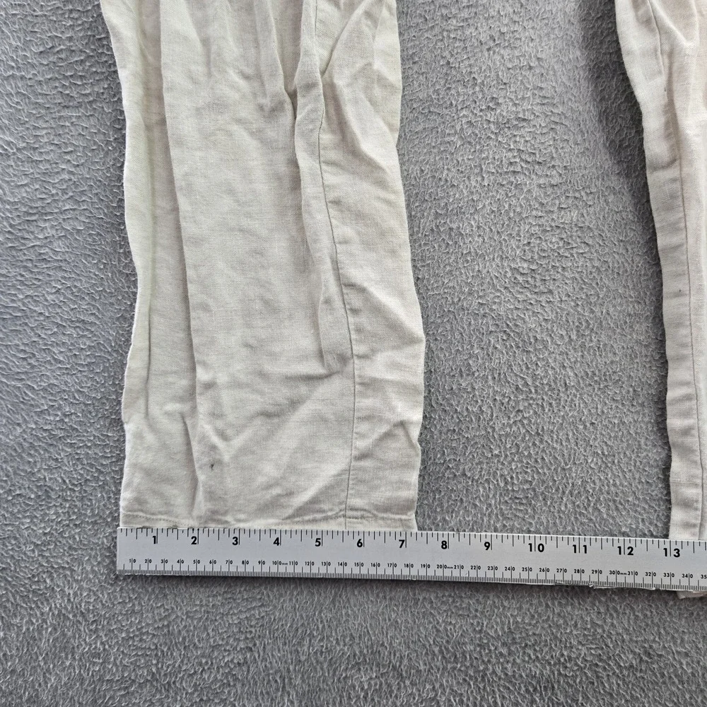Tasso Elba Island Men Pants L Beige Linen Casual 29